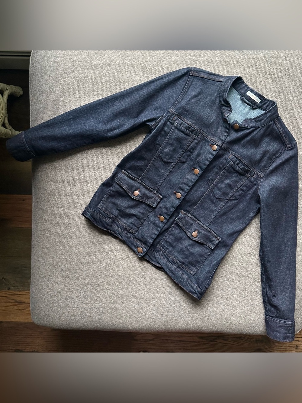 🍂 Eileen Fisher Dark Wash Denim Jacket Small